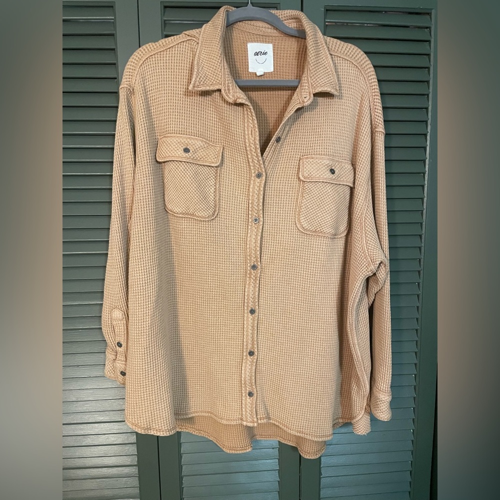 Brown aerie lumberjane shacket